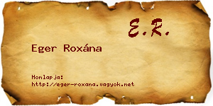 Eger Roxána névjegykártya